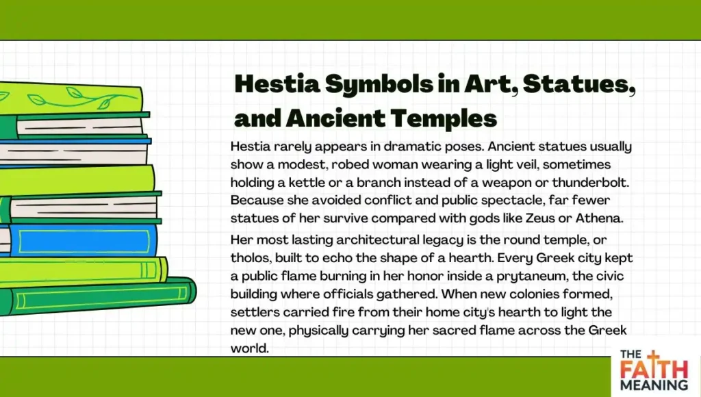 Hestia Symbols in Art, Statues, and Ancient Temples