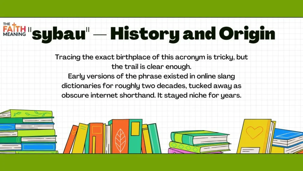 "sybau" — History and Origin